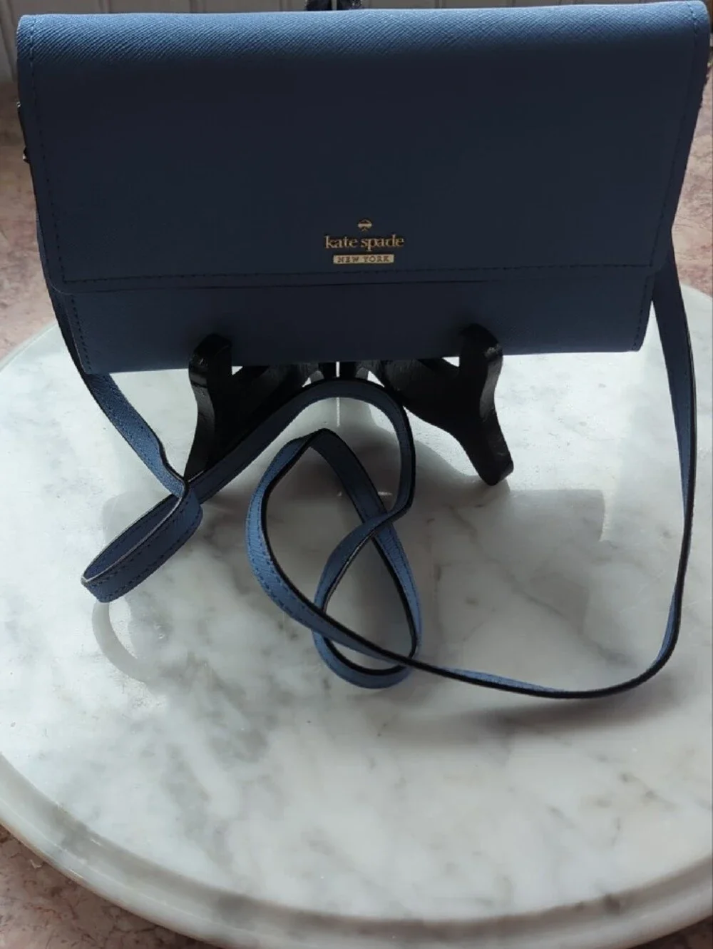kate spade Blue Saffiano Leather Continental Wallet